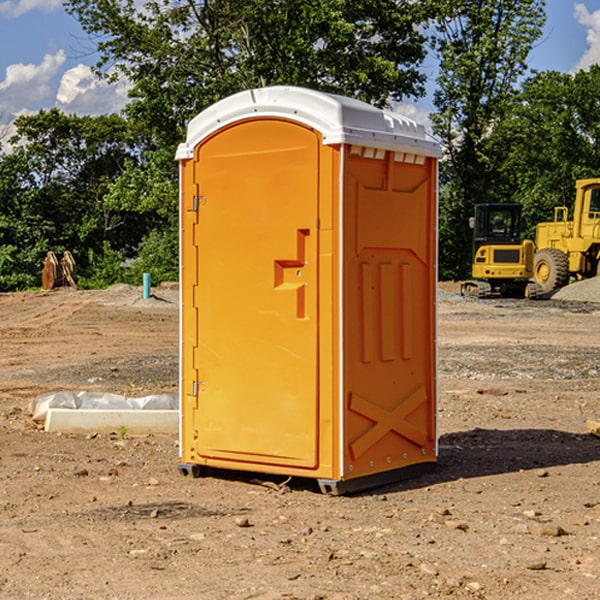 how often are the portable restrooms cleaned and serviced during a rental period in Rockwell